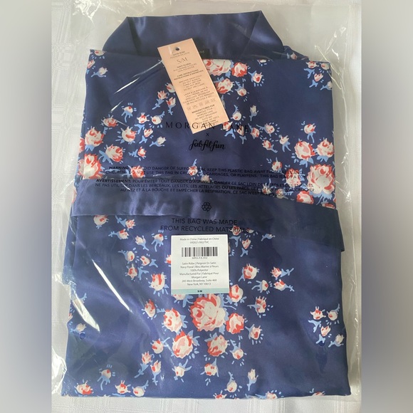 Floral Morgan Lane Satin Robe S/M - Picture 3 of 3